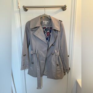 Charlotte Russe Light Gray Trench Coat
